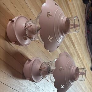 Vintage wall-mount pink Lantern Set